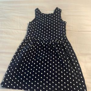Crewcuts Girls Blue Polka Dot Sleeveless Fit & Flare Dress Size 6